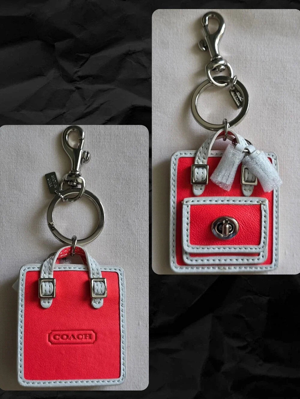 Coach Legacy Archive Turnlock Satchel Watermelon Pink Leather Crossbody Charm